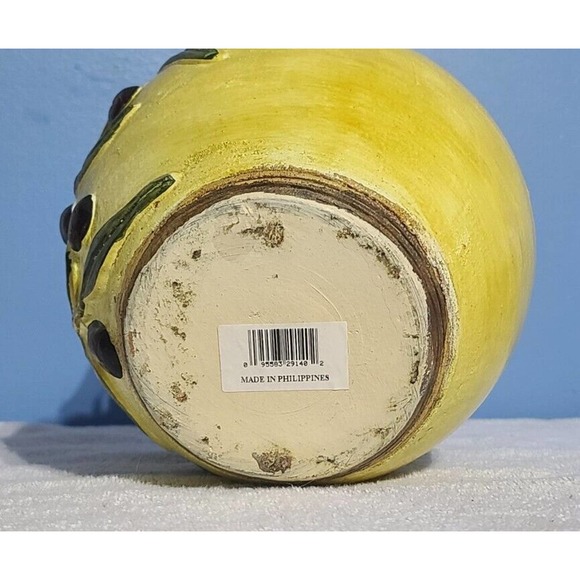 Rear Vintage Earthenware Olive Glazed Jar. Made in The Phillipines. Antique Jars - Picture 11 of 12